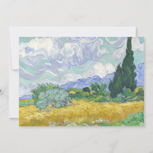 Champ de blé avec cyprès | Vincent van Gogh (Devant)