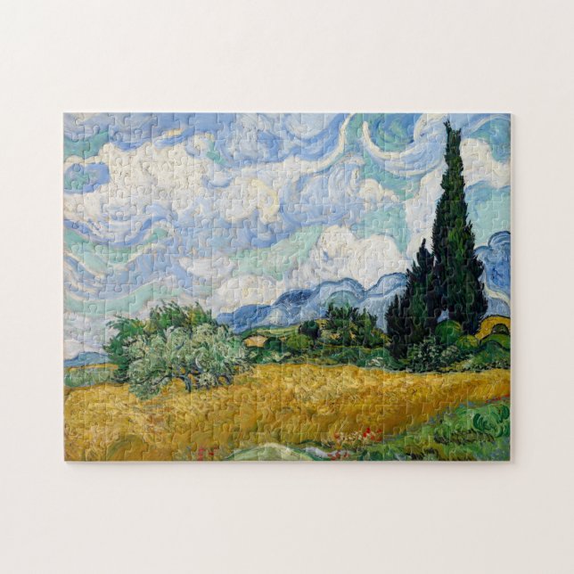 Champ de blé avec puzzle Cyprès (Horizontal)