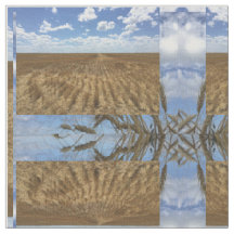 Champ de blé et tissu de motif de bloc de stock
