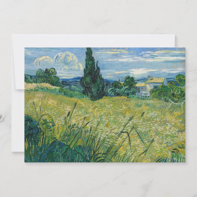 Champ de blé vert avec Cypress | Vincent van Gogh (Devant)