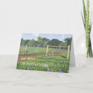Champ de Bluebonnets - Carte de fête des mères