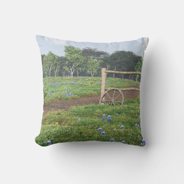 Champ de Coussin Bluebonnets (Recto)