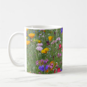 Champ de fleurs colorées Mug à café à deux tons
