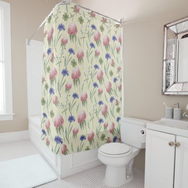 Champ de fleurs sauvages Douche rideau (En situation)
