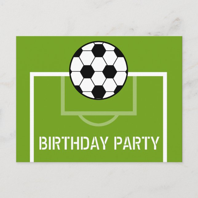 Champ de football Anniversaire Carte postale Invit (Devant)