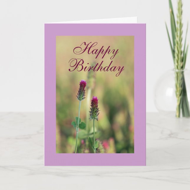 Champ de la carte d'anniversaire violet (Devant)
