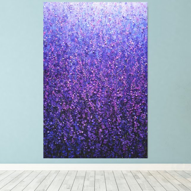 Champ de Lavande Violet Pourpre Abstrait Art Mural (Insitu (Plancher de Bois))
