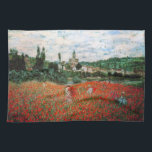 Champ de Monet de serviette de cuisine rouge de<br><div class="desc">Champ de Monet de serviette de cuisine rouge de pavots. Huile sur la toile à partir de 1879. Monet a peint plusieurs différents champs de pavot pendant sa carrière. Cette peinture de détail comporte plusieurs jeunes femmes dans les bains de soleil et chapeaux de soleil rassemblant les fleurs de rouge...</div>