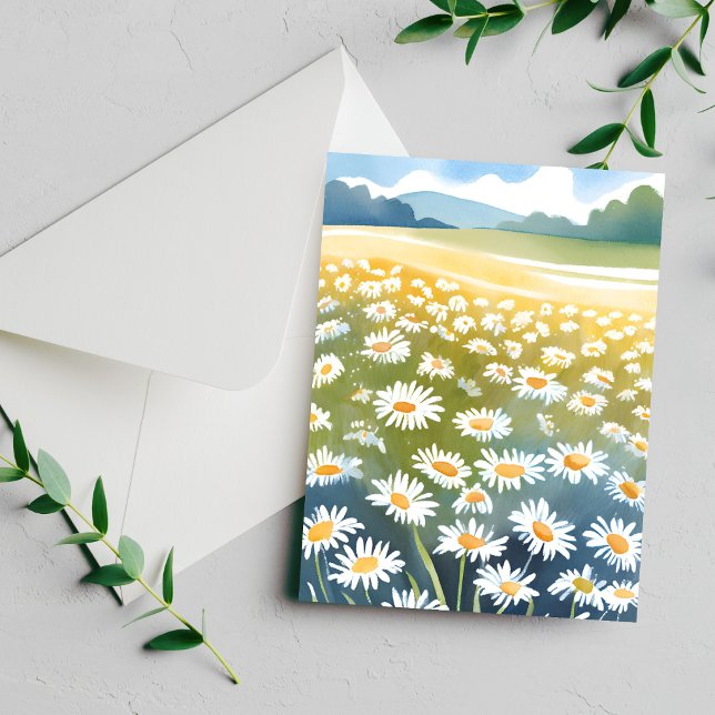 Champ de pâquerettes | Carte florale de prairie fl (Créateur téléchargé)