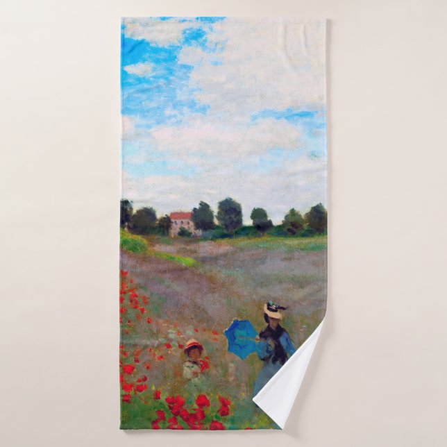 Champ de pavot, Monet (Serviette de bain)