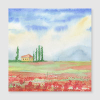 Champ de pavots en Toscane