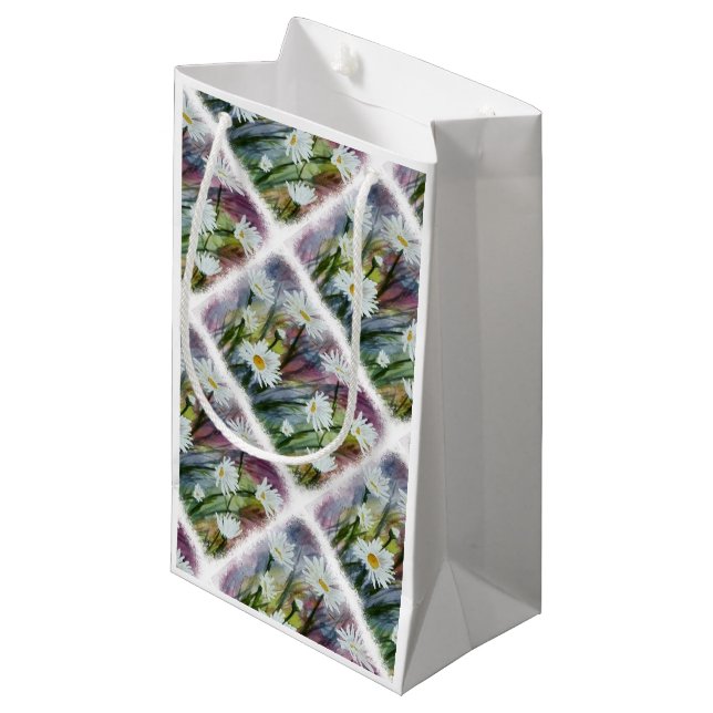 CHAMP DE SAC CADEAU FLEURS BLANCHES (Devant Angle)