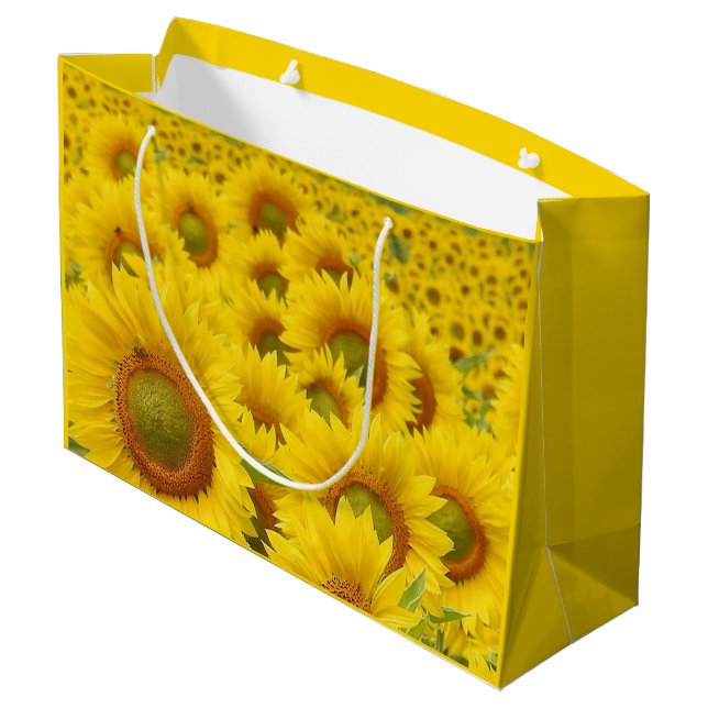 Champ de Sunflower Design Sac cadeau (Dos Angle)