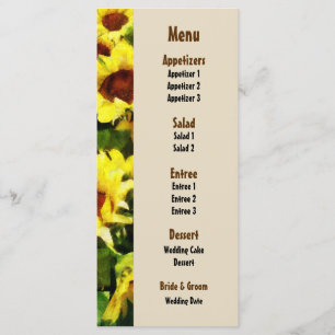 Champ de tournesol Menu Mariage