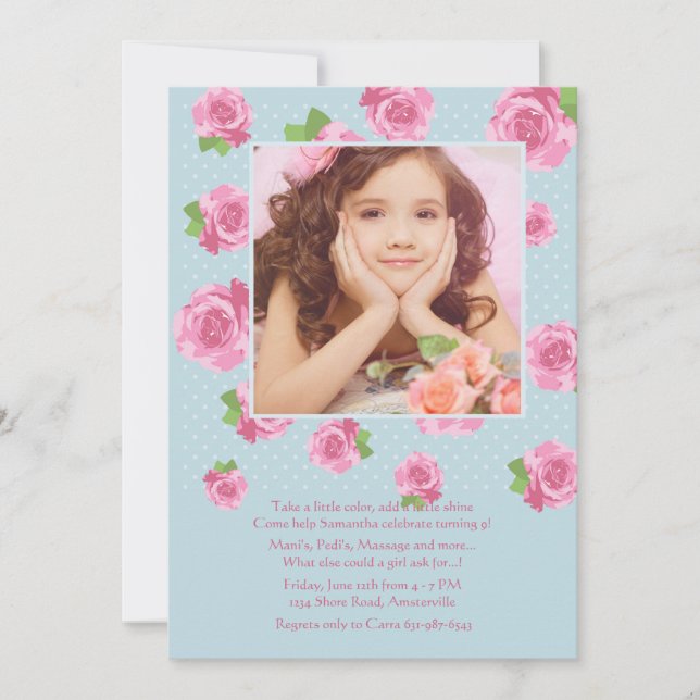 Champ d'Roses Invitation photo (Devant)