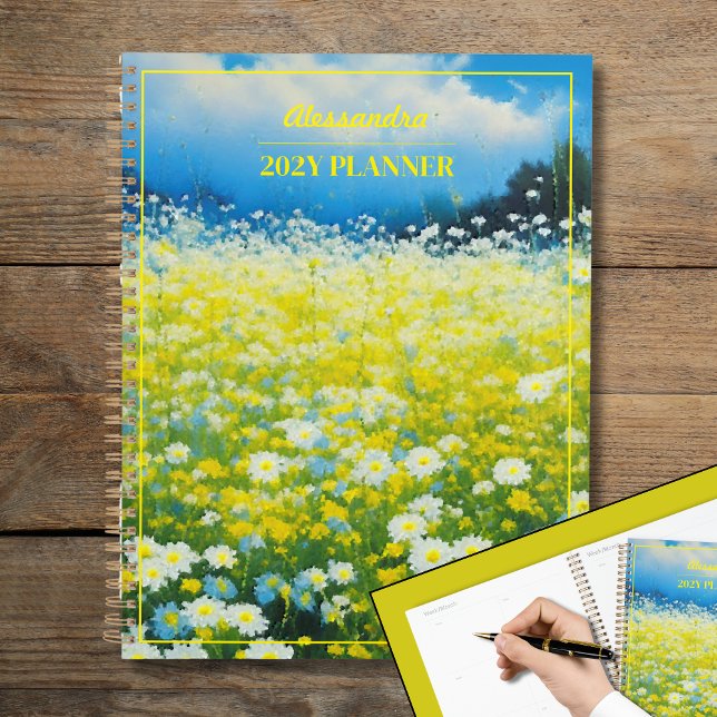 Champ Fleur sauvage bleu jaune (Créateur téléchargé)
