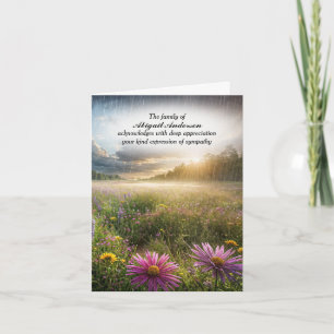 Champ fleur sauvage en pluie Sympathie Carte de re