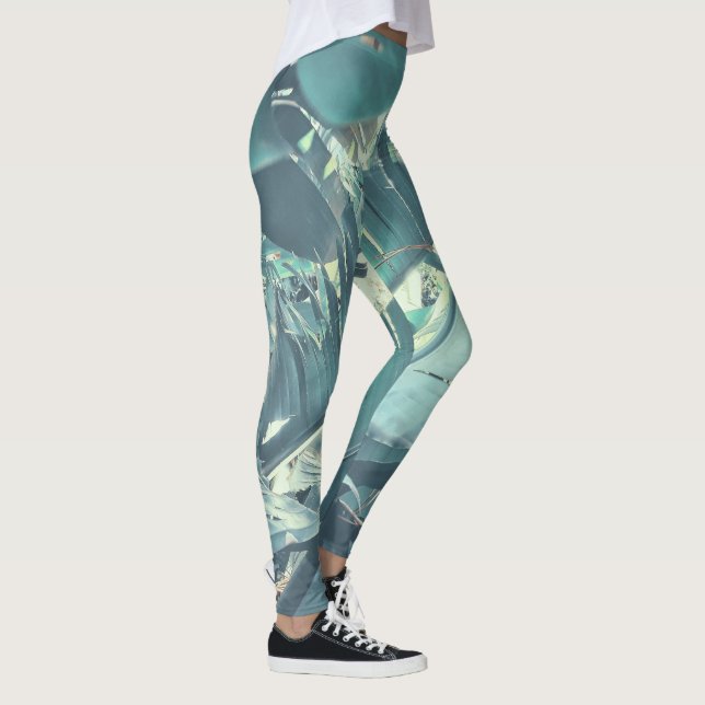 Champ Motif Wild Banana Palm Tree Leaf Leggings (Droite)
