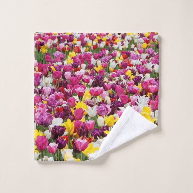 champ plein de tulipes (Gant de toilette)