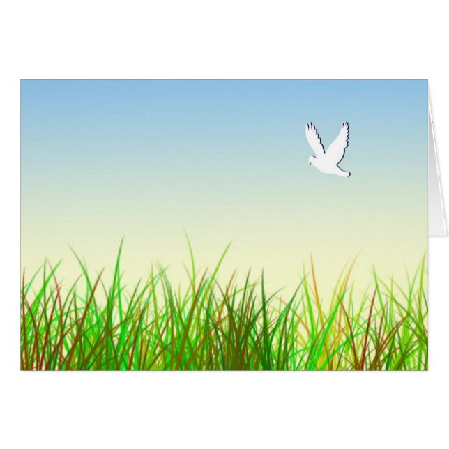 Champ vert avec colombe blanche (Devant horizontal)