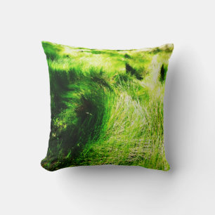 Champ vert - Peinture Coussin d'art