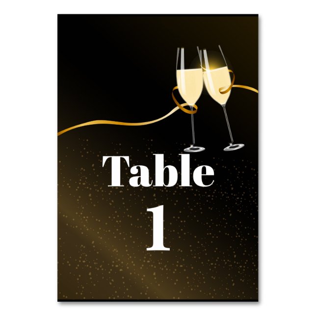 Champagne, adulte, vin, carte de table (Dos)