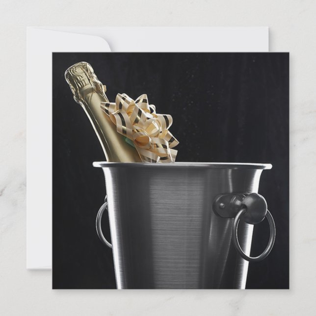 Champagne avec Bow Invitation (Devant)