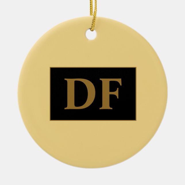 Champagne Avec Initiales D'Or Ornement En Céramiqu (Devant)