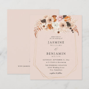 Champagne beige orange mariage floral rustique B