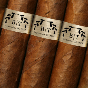 Champagne brossé Mariage d'or Étiquette de bande d