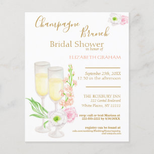 Champagne Brunch Bridal Douche Budget d'invitation