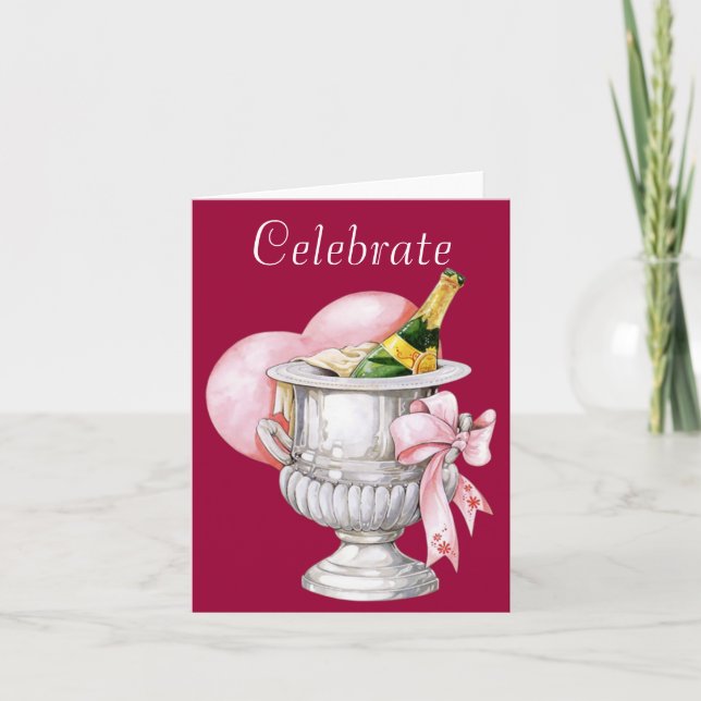 Champagne - Carte de voeux Mariage en fête (Devant)