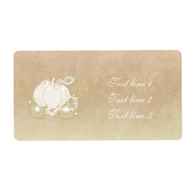 Champagne Cendrillon Carrosse Doré Étiquette Princ (Devant)