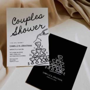 Champagne Couples Douche Invitation