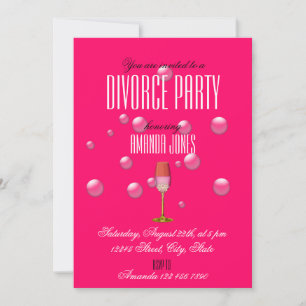Champagne d'or rose divorce fête girly invitation