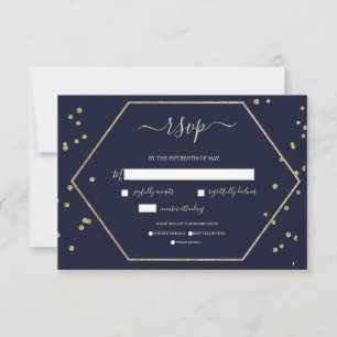 Champagne et Bleu profond RSVP