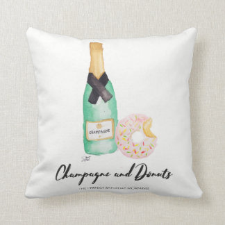 Champagne et coussin d'aquarelle de butées