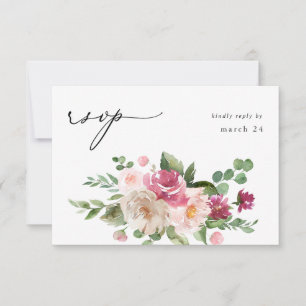 Champagne & Floral Rose avec RSVP de repas