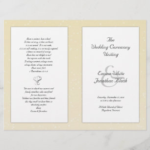 Champagne Folded Christian Wedding Programme