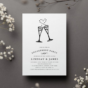 Champagne Pop Invitation de la partie d'engageme