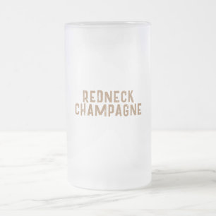 Champagne Redneck Frosted Glass Beer Mug