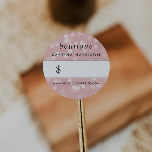 Champagne rose Bokeh | Boutique Prix Sticker (Créateur téléchargé)