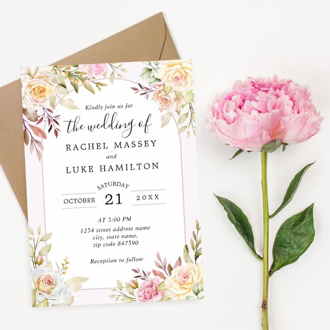 Champagne Rose Faire-part de mariage chic (Créateur téléchargé)