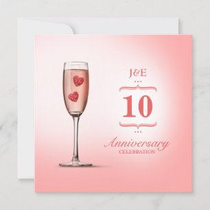 Champagne rose - Invitation à l'anniversaire du Ma