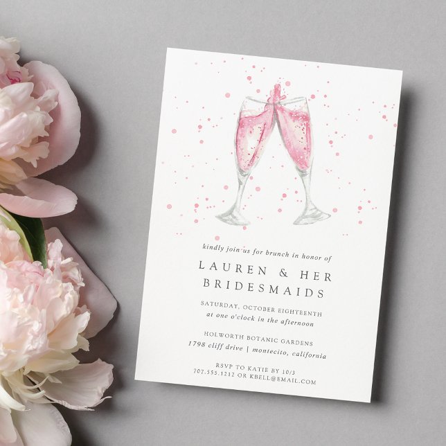 Champagne rose | Invitation pour le brunch des dem (Créateur téléchargé)