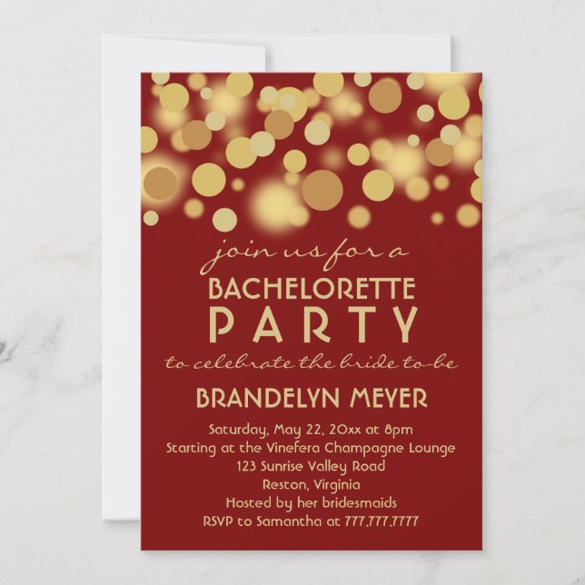 Champagne rouge bouillonne des invitations de (Devant)