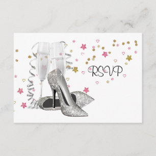 Champagne talons hauts 21e anniversaire RSVP