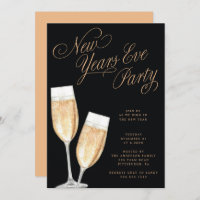 Champagne Toast Nouvel An Soirée Invitation
