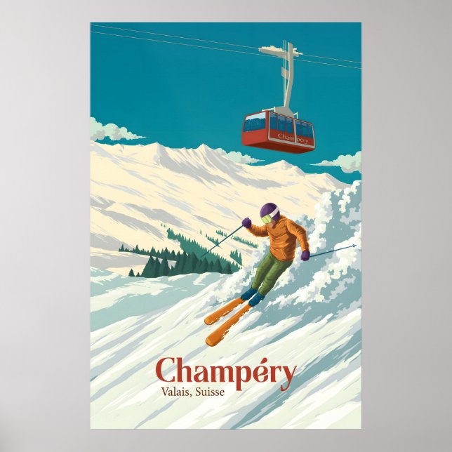 Champery Ski Resort Travel Poster (Devant)