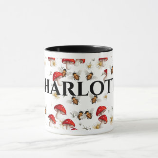 champignon & bee tasse de café personnalisable